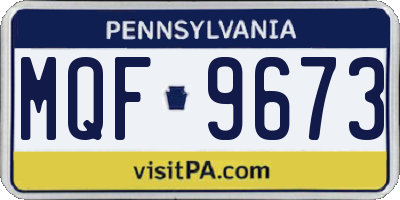 PA license plate MQF9673