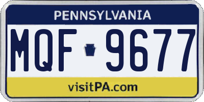 PA license plate MQF9677