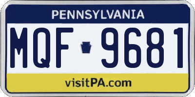 PA license plate MQF9681