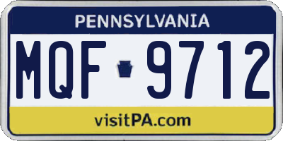 PA license plate MQF9712