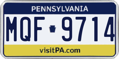 PA license plate MQF9714