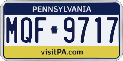 PA license plate MQF9717