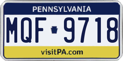 PA license plate MQF9718