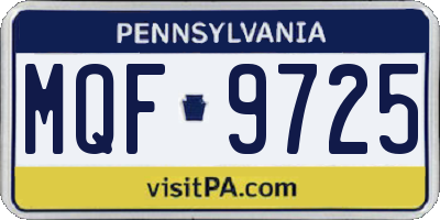 PA license plate MQF9725