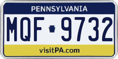 PA license plate MQF9732