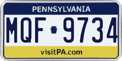PA license plate MQF9734