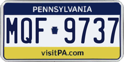 PA license plate MQF9737