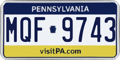 PA license plate MQF9743