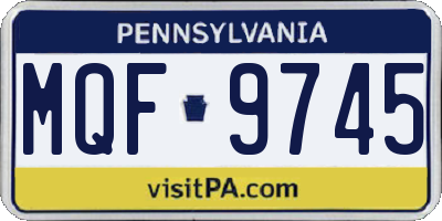 PA license plate MQF9745