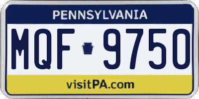 PA license plate MQF9750