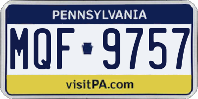 PA license plate MQF9757