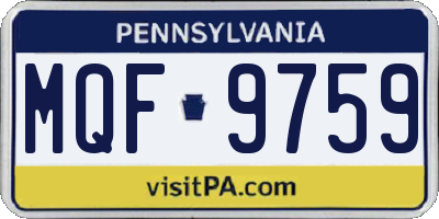 PA license plate MQF9759