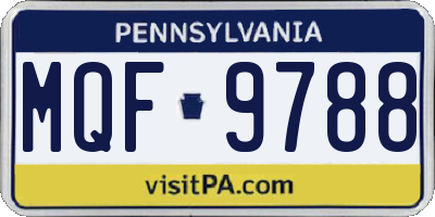 PA license plate MQF9788