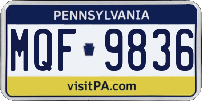 PA license plate MQF9836