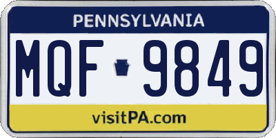 PA license plate MQF9849