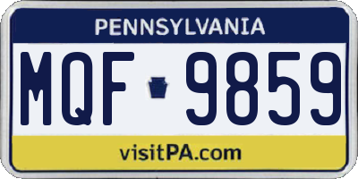 PA license plate MQF9859