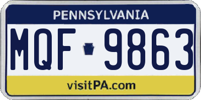 PA license plate MQF9863