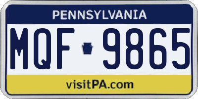 PA license plate MQF9865