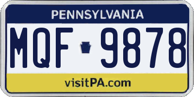PA license plate MQF9878