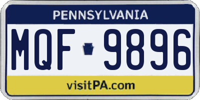 PA license plate MQF9896