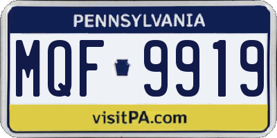 PA license plate MQF9919