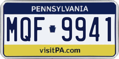 PA license plate MQF9941