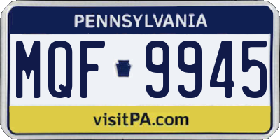 PA license plate MQF9945