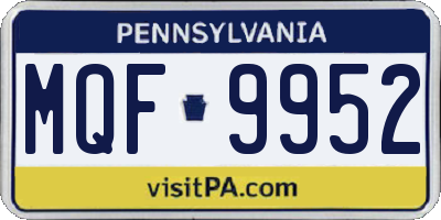 PA license plate MQF9952