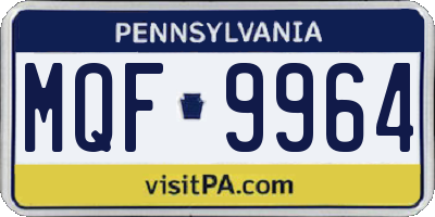 PA license plate MQF9964