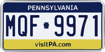 PA license plate MQF9971