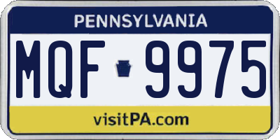 PA license plate MQF9975