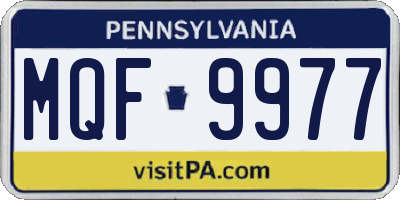 PA license plate MQF9977