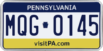 PA license plate MQG0145