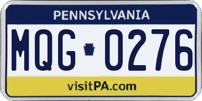 PA license plate MQG0276