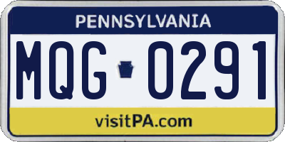 PA license plate MQG0291