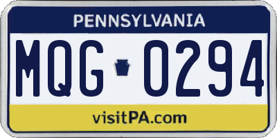 PA license plate MQG0294