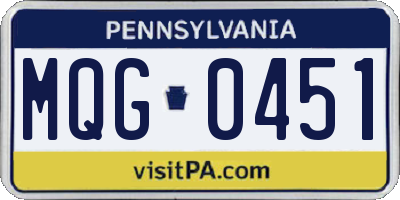 PA license plate MQG0451