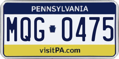 PA license plate MQG0475