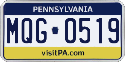 PA license plate MQG0519