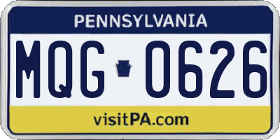 PA license plate MQG0626