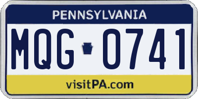 PA license plate MQG0741