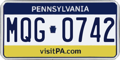 PA license plate MQG0742