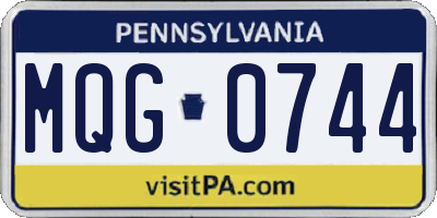 PA license plate MQG0744