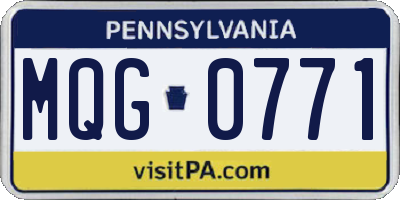 PA license plate MQG0771