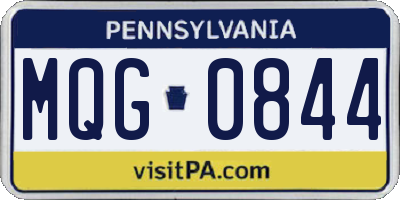 PA license plate MQG0844