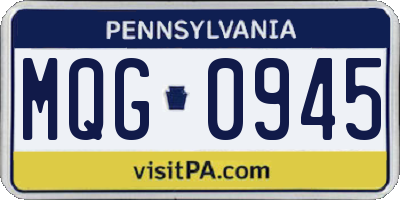 PA license plate MQG0945