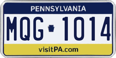 PA license plate MQG1014