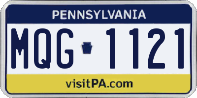 PA license plate MQG1121