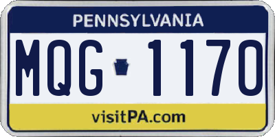 PA license plate MQG1170