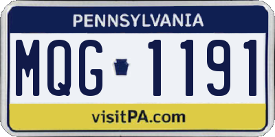 PA license plate MQG1191